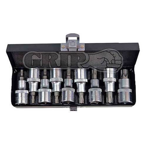 Grip® 1/2'' Sq. Dr. Torx Bit Socket Imperial Set, 9 Pieces