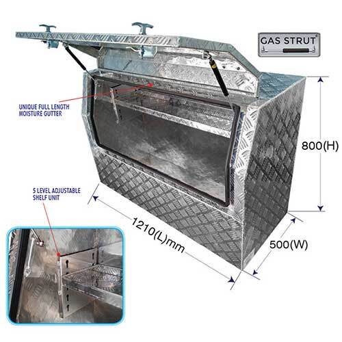 Grip® 1210 x 500 x 800mm Reflex Angle Aluminium Tool Box