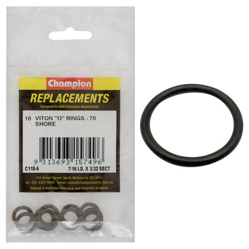 Champion C118-6 Viton O-Ring Imperial Refill 7/16" x 3/32" - 10/Pack