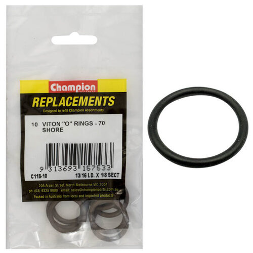 Champion C118-10 Viton O-Ring Imperial Refill 13/16" x 1/8" - 10/Pack