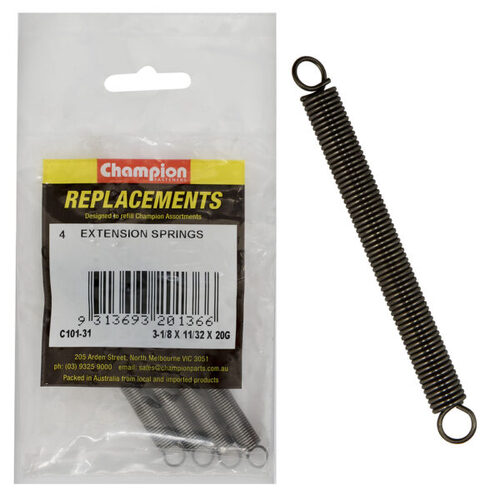 Champion C101-31 Extension Spring 78 x 9 x 0.9mm - 4/Pack