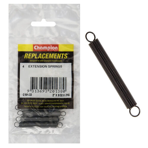 Champion C101-33 Extension Spring 50 x 7 x 0.8mm - 4/Pack