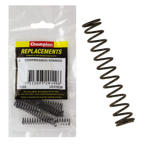Champion C102-32 Compression Spring 65 x 10 x 0.9mm - 6/Pack