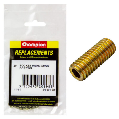 Champion C1416-1 BSW Grub Screw 3/16 x 3/16" - 20/Pack