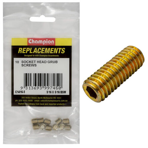 Champion C1416-5 BSW Grub Screw 5/16 x 5/16" - 10/Pack