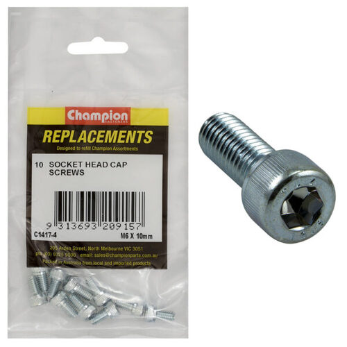 Champion C1417-4 Socket Head Cap Screw 6 x 10mm -  10/Pack
