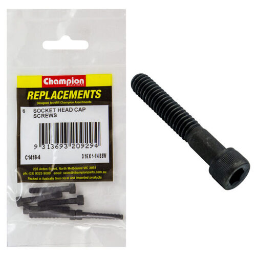 Champion C1418-4 BSW Socket Head Cap Screw 3/16 x 1-1/4" - 6/Pack