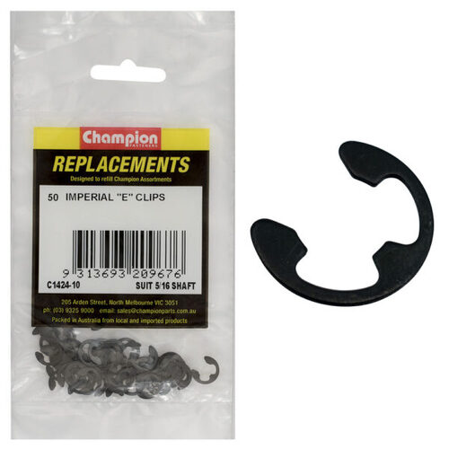 Champion C1424-10 E-Clip Suits 5/16" Shaft - 50/Pack