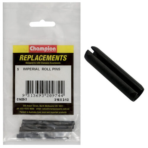 Champion C1435-3 Imperial Roll Pin 3/16 x 2-1/2" - 5/Pack