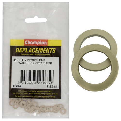 Champion C1680-2 Polypropylene Washer 5/32 x 3/8" - 30/Pack