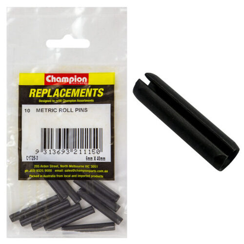 Champion C1725-3 Metric Roll Pin 6 x 40mm - 10/Pack