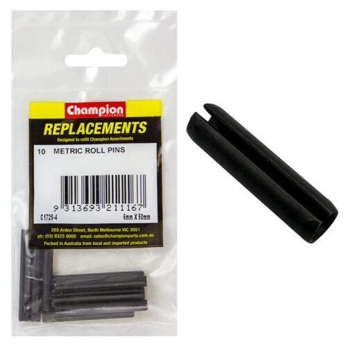 Champion C1725-4 Metric Roll Pin 6 x 50mm - 10/Pack