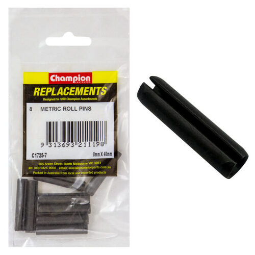 Champion C1725-7 Metric Roll Pin 8 x 40mm - 8/Pack