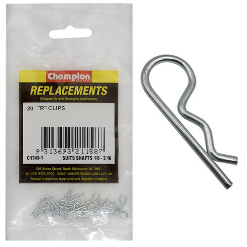 Champion C1745-1 R-Clip 1/8 to 3/16" Shaft - 20/Pack