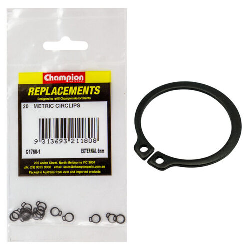 Champion C1760-1 Circlip External 6mm - 20/Pack