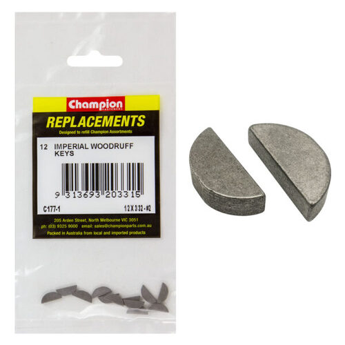 Champion C177-1 Woodruff Key Imperial 1/2 x 3/32" - 12/Pack