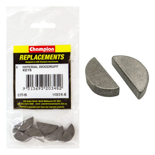 Champion C177-15 Woodruff Key Imperial 1-1/8 x 5/16" - 6/Pack
