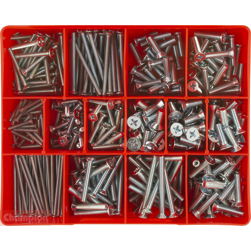 Champion CA1786 Countersunk Phillips Machine Screw Kit, 345 Pcs