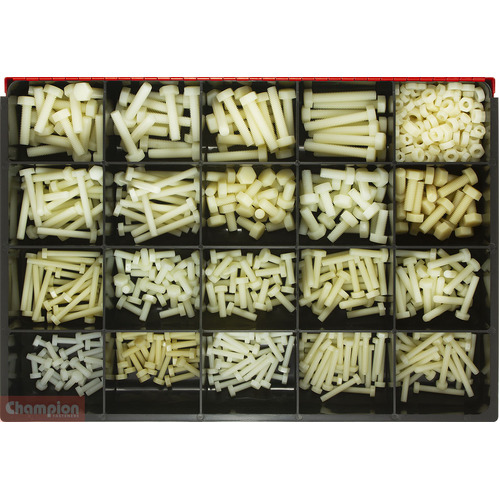 Champion CA2788 Nylon Bolt & Nut Assortment Kit, 565 Pcs