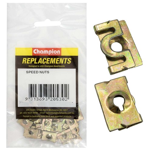 Champion C380-9 Speed Nut U-Type 5mm I.D. Screw- 20/Pack