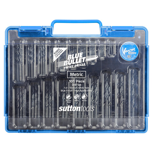 Sutton D102SM101 101 piece Blue Bullet Metric Jobber Drill Set HSS