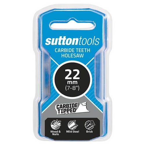 Sutton H1280220 22mm Carbide Tipped Holesaw