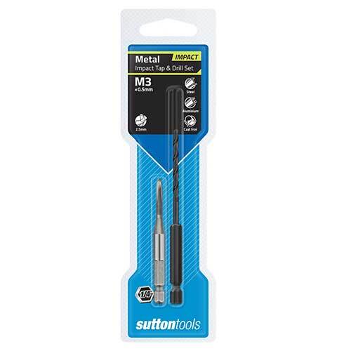 Sutton M1050300 Metric M3 x 0.5 Impact Tap and Drill Set Tungsten Chrome