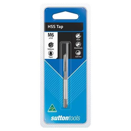 Sutton T8200600 Metric M6 x 1 Straight Flute Tap - Taper - HSS
