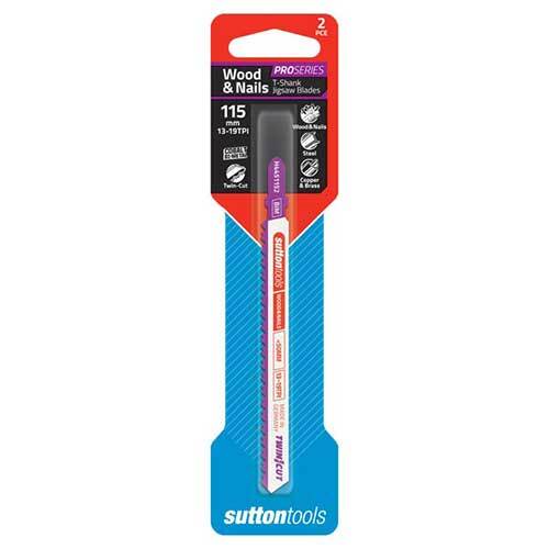 Sutton H4451152 Jigsaw Blade Wood & Nail Twin Cut 115mm 13-19 TPI 2 Pack