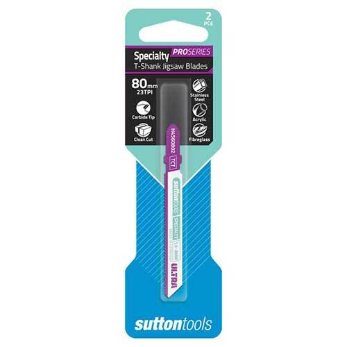 Sutton H4560802 Jigsaw Blade Stainless Steel TCT Ultra 80mm 23 TPI 2 Pack