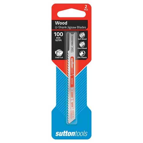 Sutton H4601002 Jigsaw Blade U-Shank Wood Clean Cut 100mm 10 TPI 2 Pack