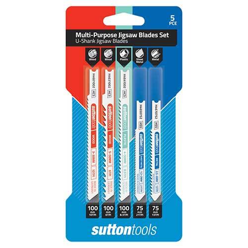 Sutton H4960005 Jigsaw Blade Universal Shank Multi-Purpose Set TPI 5 Pieces