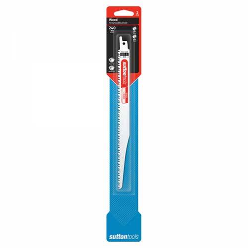 Sutton H52424006 240mm Wood Reciprocating Blade Curved Cut 6 TPI 2 Pack