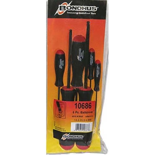 Bondhus BD10686 Ball End Screwdriver Metric Set (1.5 - 5mm) 6 Pieces