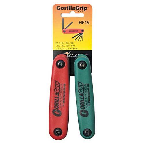 Bondhus BD12544 Multi Pack Gorilla Grip Fold Up (15 Hex)