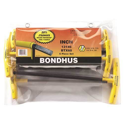 Bondhus BD13146 Ball End T-Handle Imperial (5/32 -3/8") 6 Pieces