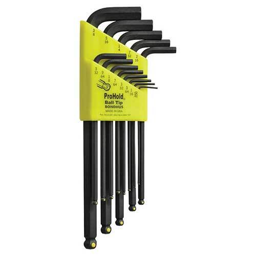 Bondhus BD74937 Pro Hold Tip Ball End L-Wrench Set (.05 - 3/8") 13 Pieces