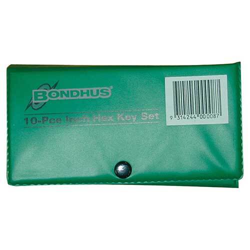 Bondhus BD00008 Hex End L-Wrench Imperial Set 10 Pieces