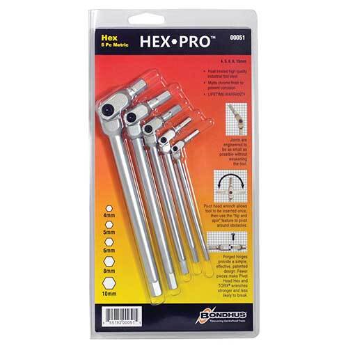 Bondhus BD00051 Torx and Hex Tip Metric 5 Pieces