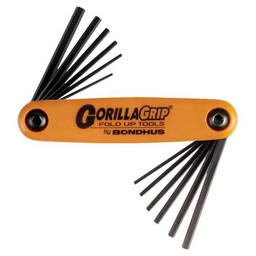 Bondhus BD12550 Hex End Gorilla Grip Fold Up Imperial & Metric 12 Pieces