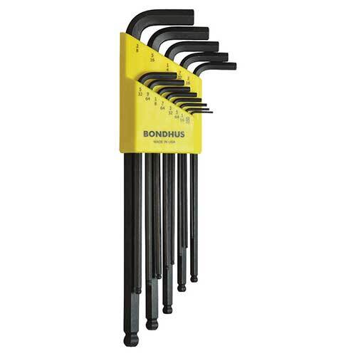 Bondhus BD16037 Ball End L-Wrench Imperial XL (.05 - 3/8") 13 Pieces