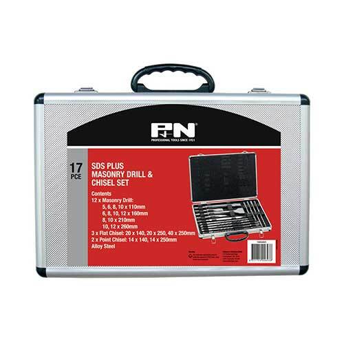 P&N 166044643 SDS Masonry Drill Set & Chisel Set 17 pcs Tungsten Carbide TCT