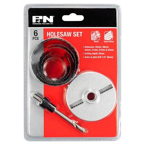 P&N 166044660 Hole Saw Set Kit 6 piece CNH-06 32mm - 63mm Carbon Steel