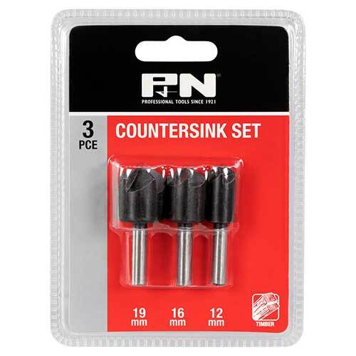 P&N 166044670 Rosehead Countersink Set 3 piece - Carbon Steel