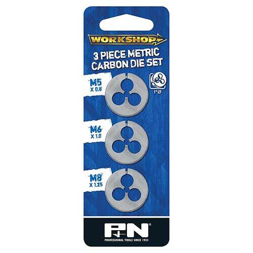 P&N 267013103 Metric Workshop Carbon Die Set (M5x0.8, M6x1.0, M8x1.25mm) 3 Pce