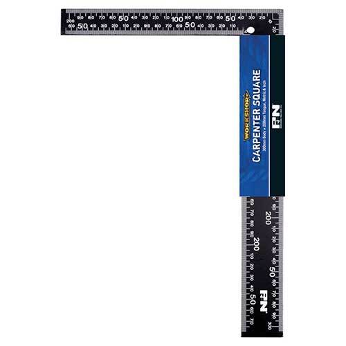 P&N 267901250 Workshop Carpernter Rule Square 300 x 200mm Black Steel