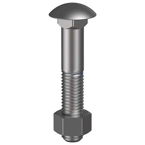 M12 x 200mm Cup Head Bolt & Nut Plain Class 4.6 UTS Pack of 75