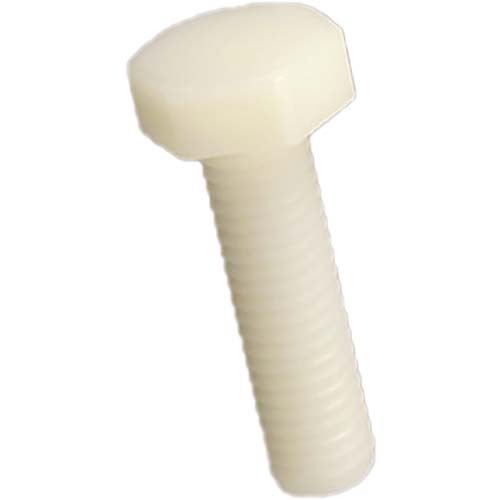M3 x 6mm Metric Hex Head Set Screw DIN 933 Natural Nylon - Pack of 100