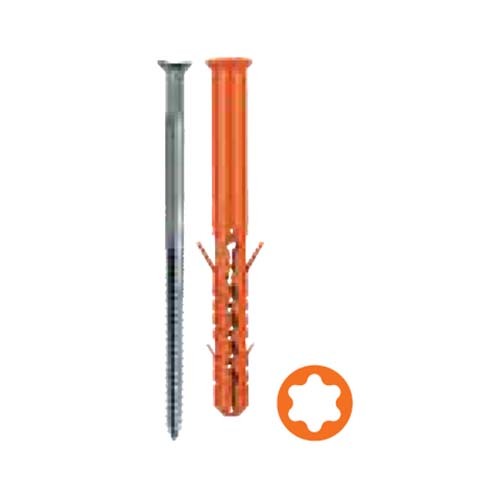 Mungo MBR-SKM Nylon Frame Plug Screw W/ Head Hole M5 100mm Zinc - Pack of 50