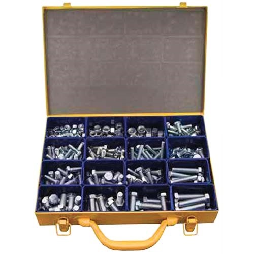 M8 - M12 Metric Fine Bolt & Nut Assortment Kit Zinc Plated, 279 Pieces